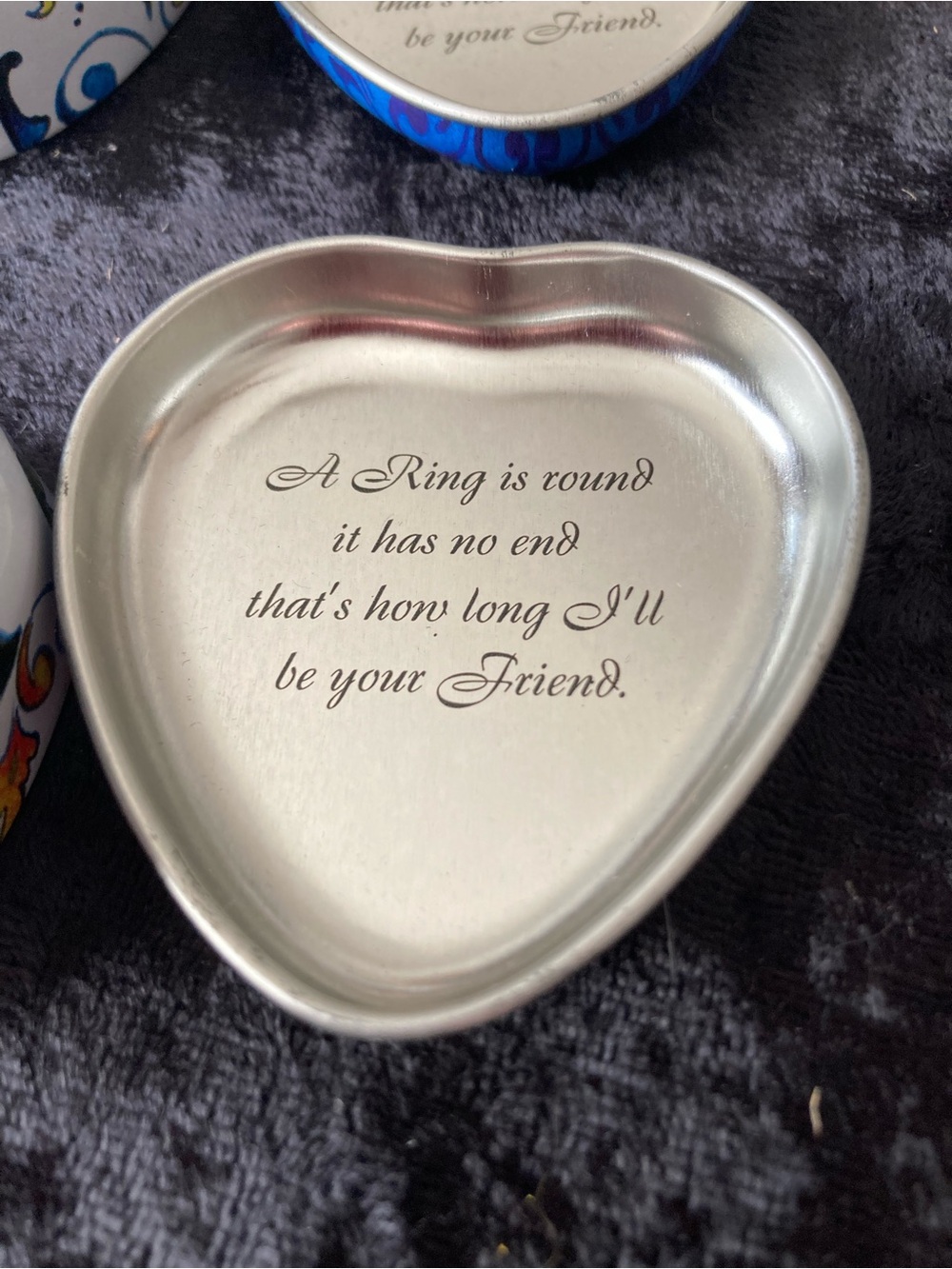 Brighton Blue, Gold & White Decorative Tin Set - Heart & Round - Picture 7 of 7